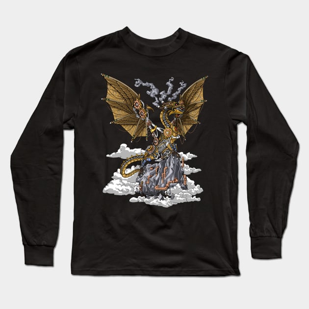 Steampunk Dragon Long Sleeve T-Shirt by underheaven